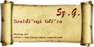 Szelényi Géza névjegykártya