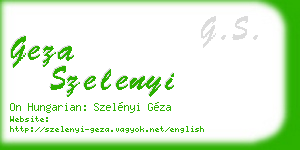 geza szelenyi business card