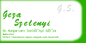 geza szelenyi business card